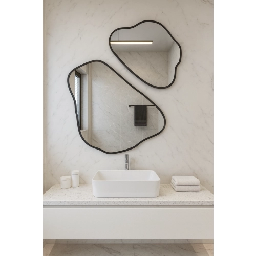 Zestaw luster o nieregularnym kształcie w ramie - MORION W RAMIE